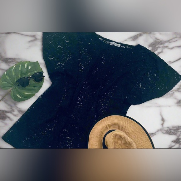 NEW Womens Christmas Black Lace Top, Paisley See Through Elegant Kimono - Picture 8 of 8